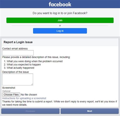 facebook login issues|Report a Problem .